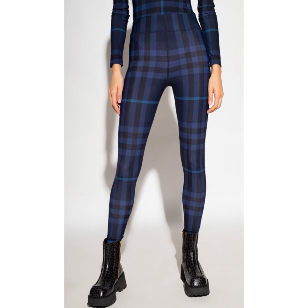 Burberry Madden Check Print Leggings in Blue Size XXL ~ NEW NO TAGS - Picture 2 of 13